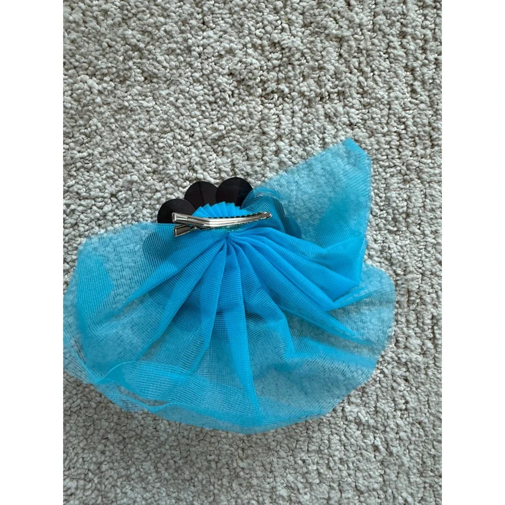 Weissman XSC Dance Costume - Blue Rhinestone Velvet, w/Fringe & Tulle Skirt‎